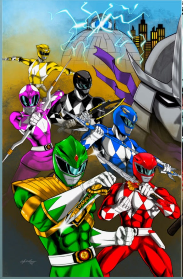 Mighty Morphin Power Rangers X Teenage Mutant Ninja Turtles III #1 - cMv/DefShogun Connecting Variant Set