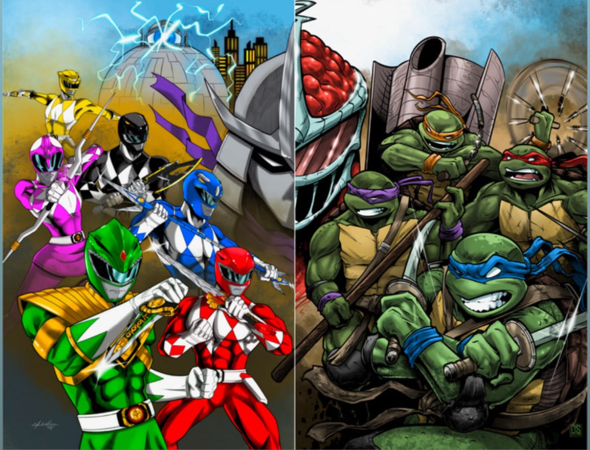 Mighty Morphin Power Rangers X Teenage Mutant Ninja Turtles III #1 - cMv/DefShogun Connecting Variant Set