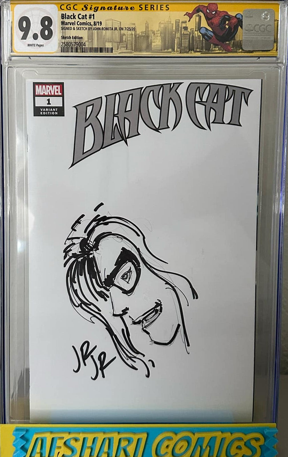 Black Cat #1 Sketch Variant CGC 9.8 Signed & Remarqued by John Romita Jr.