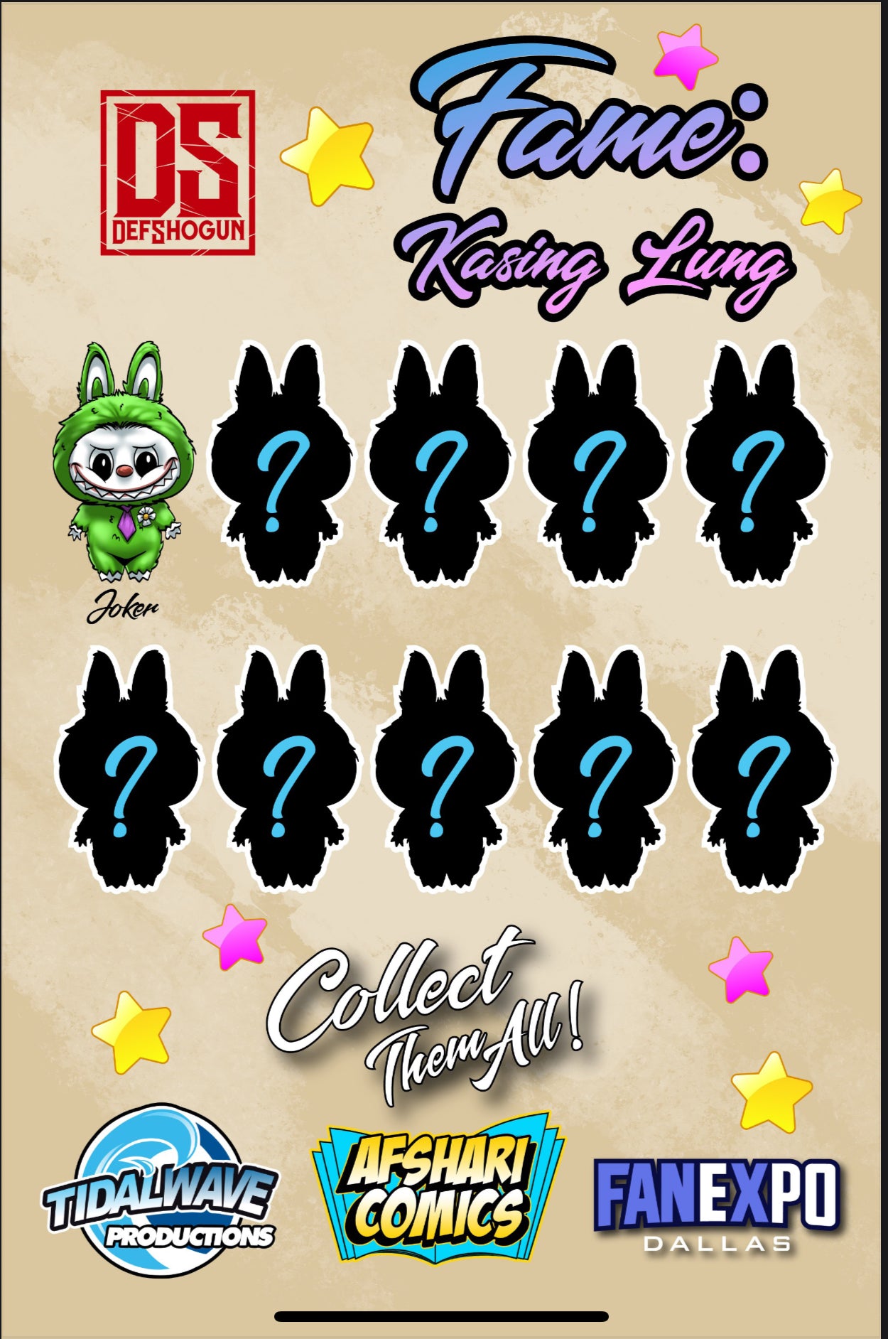 FAME: Kaising Lung - Creator of The Monsters Labubu - Afshari Comics - Fan Expo Dallas Exclusive - Joker Variant