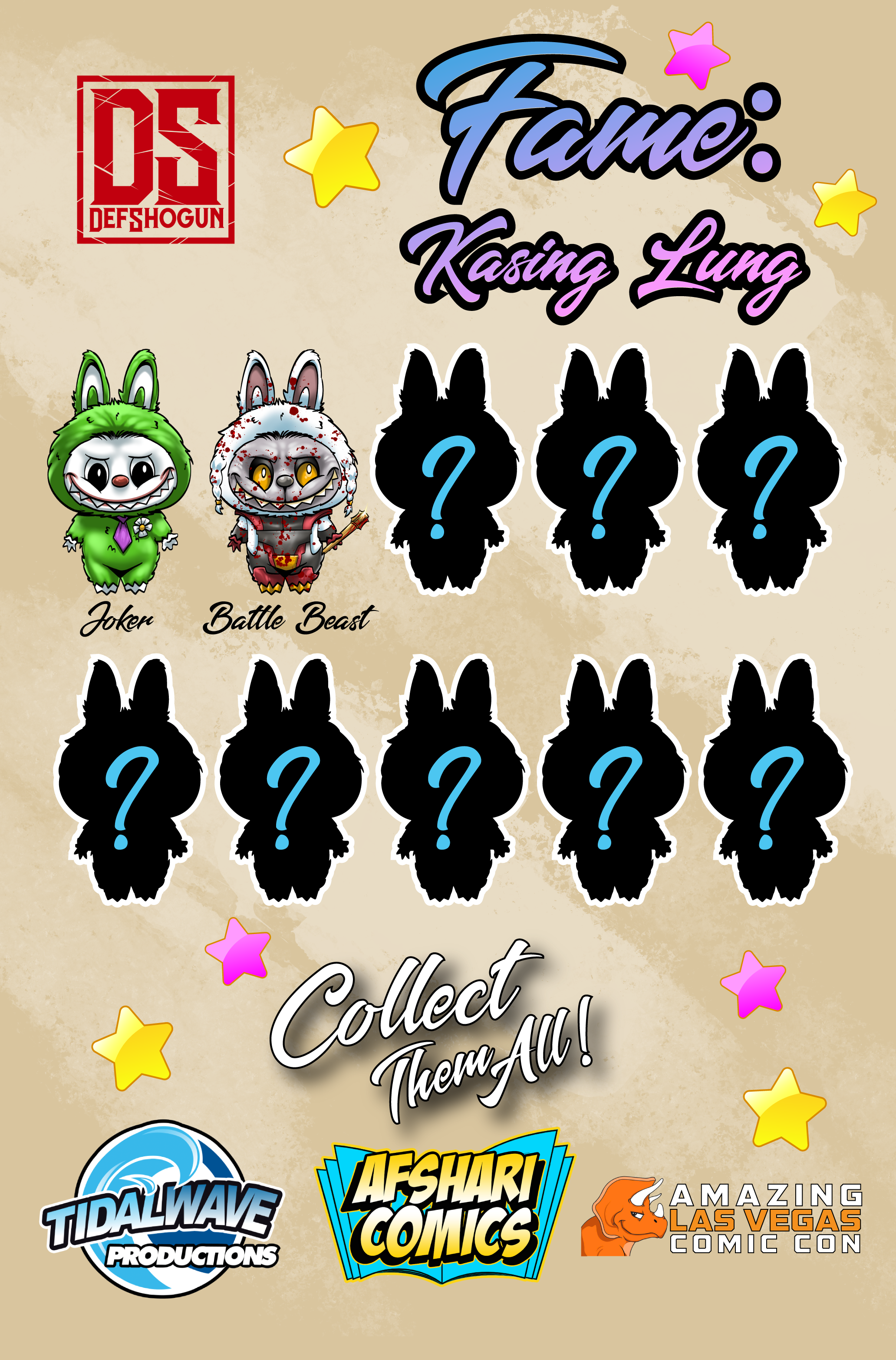 FAME: Kaising Lung - Creator of The Monsters Labubu - Afshari Comics - Amazing Comic Con Las Vegas Exclusive - Battle Beast Variant