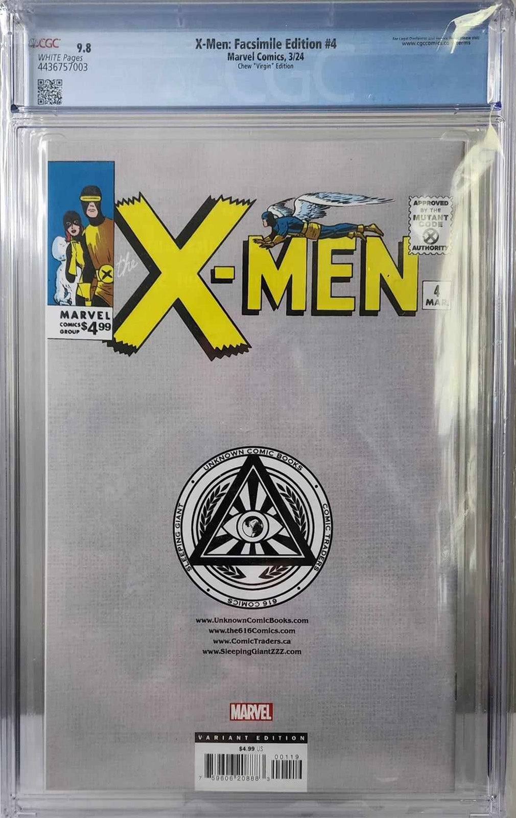 X-MEN #4 FACSIMILE EDITION (DERRICK CHEW EXCLUSIVE VIRGIN VARIANT) CGC Graded 9.8