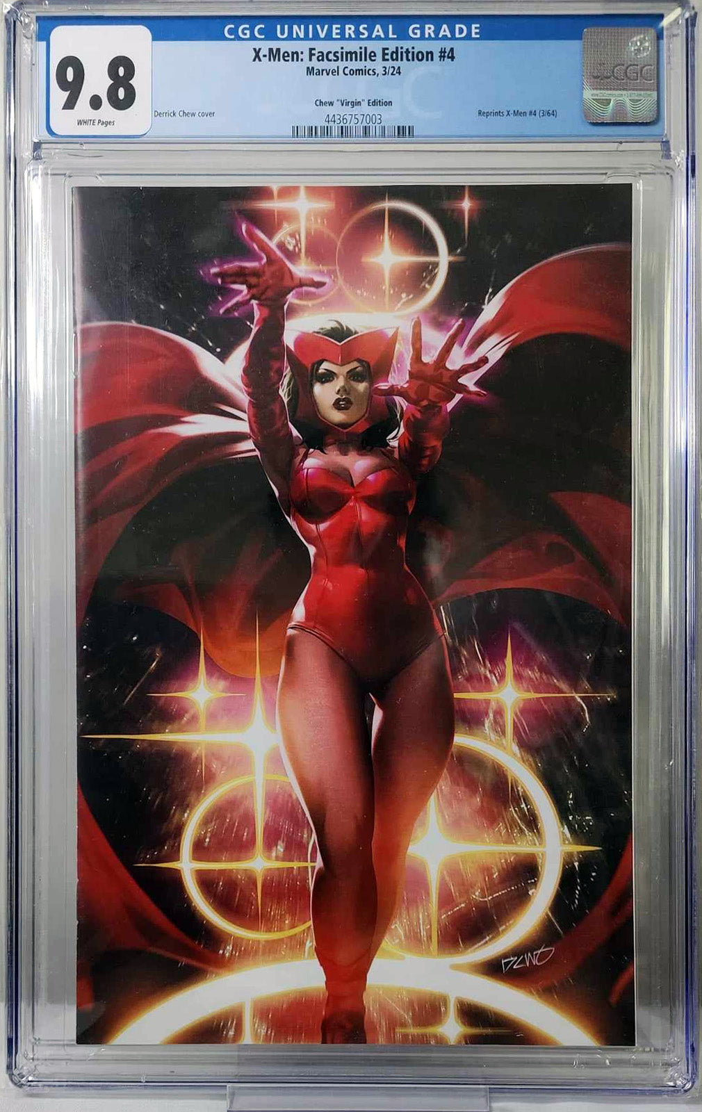 X-MEN #4 FACSIMILE EDITION (DERRICK CHEW EXCLUSIVE VIRGIN VARIANT) CGC Graded 9.8